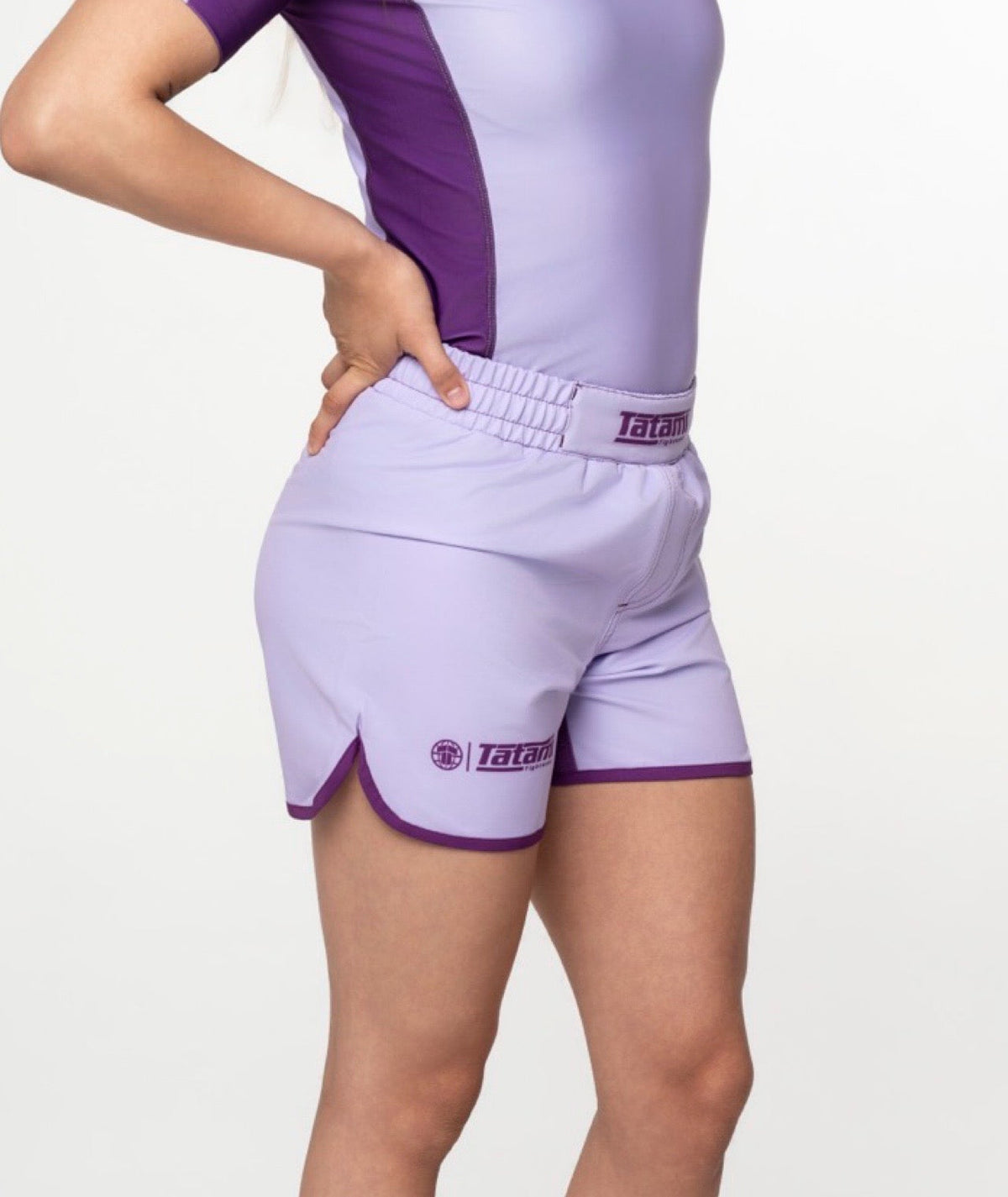 Ladies Contrast High Cut Shorts - Berry