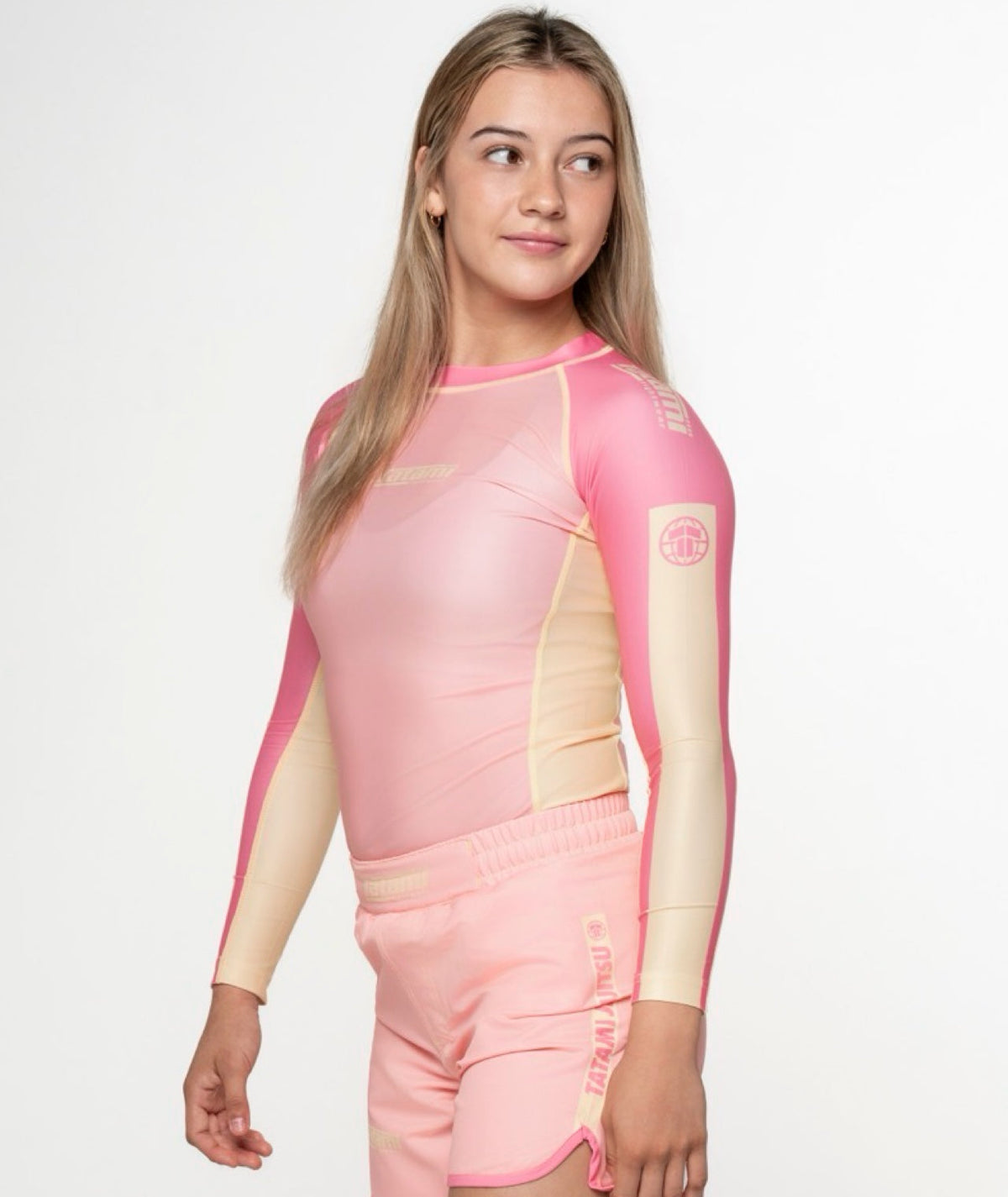 Ladies Contrast Long Sleeve Rash Guard - Candy