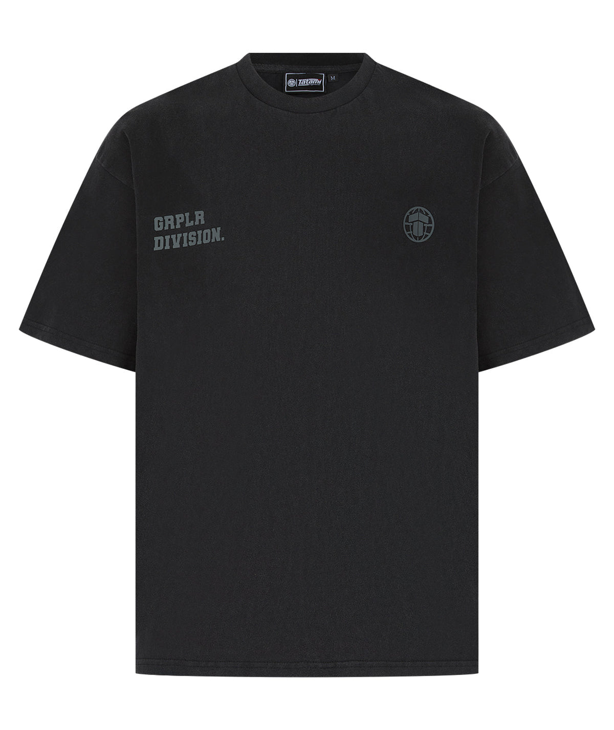 GRPLR Division Oversized Stone Washed T-Shirt - Black