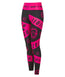 Ladies Helena Taped Leggings - Black & Pink