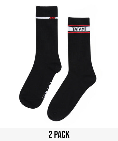 Tatami 2 Pack Crew Socks - Black