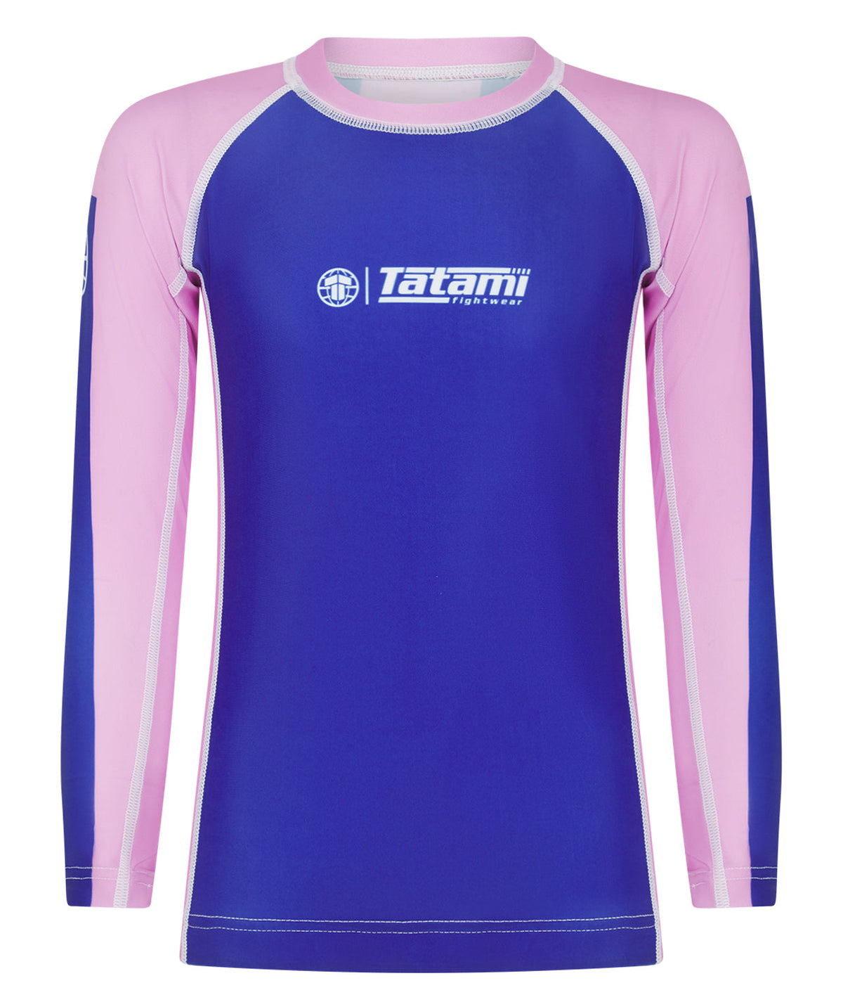 Kids Contrast Long Sleeve Rash Guard - Navy & Pink