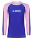 Kids Contrast Long Sleeve Rash Guard - Navy & Pink