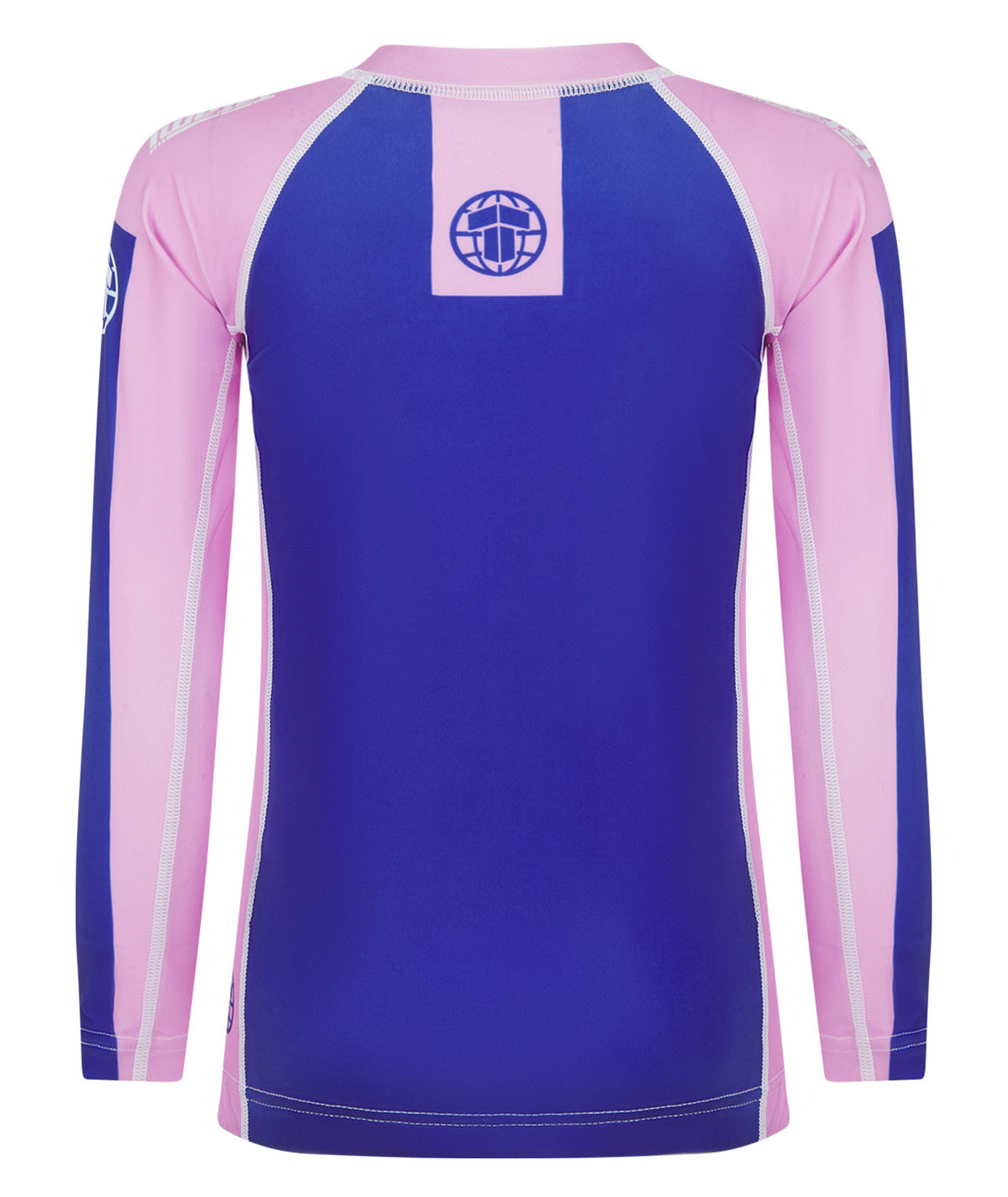Kids Contrast Long Sleeve Rash Guard - Navy & Pink