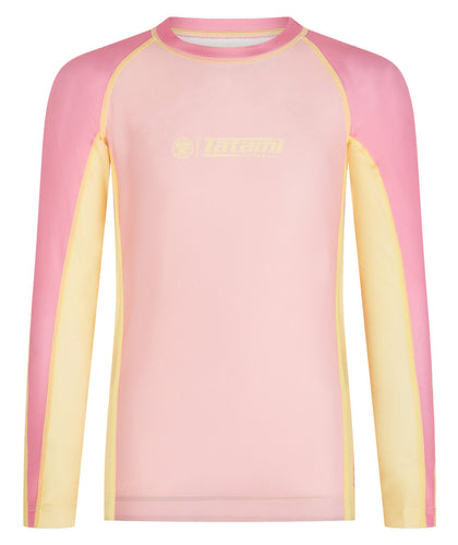 Kids Contrast Long Sleeve Rash Guard - Candy