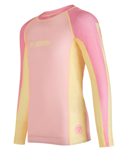 Kids Contrast Long Sleeve Rash Guard - Candy