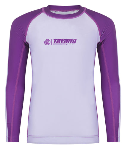 Kids Contrast Long Sleeve Rash Guard - Berry