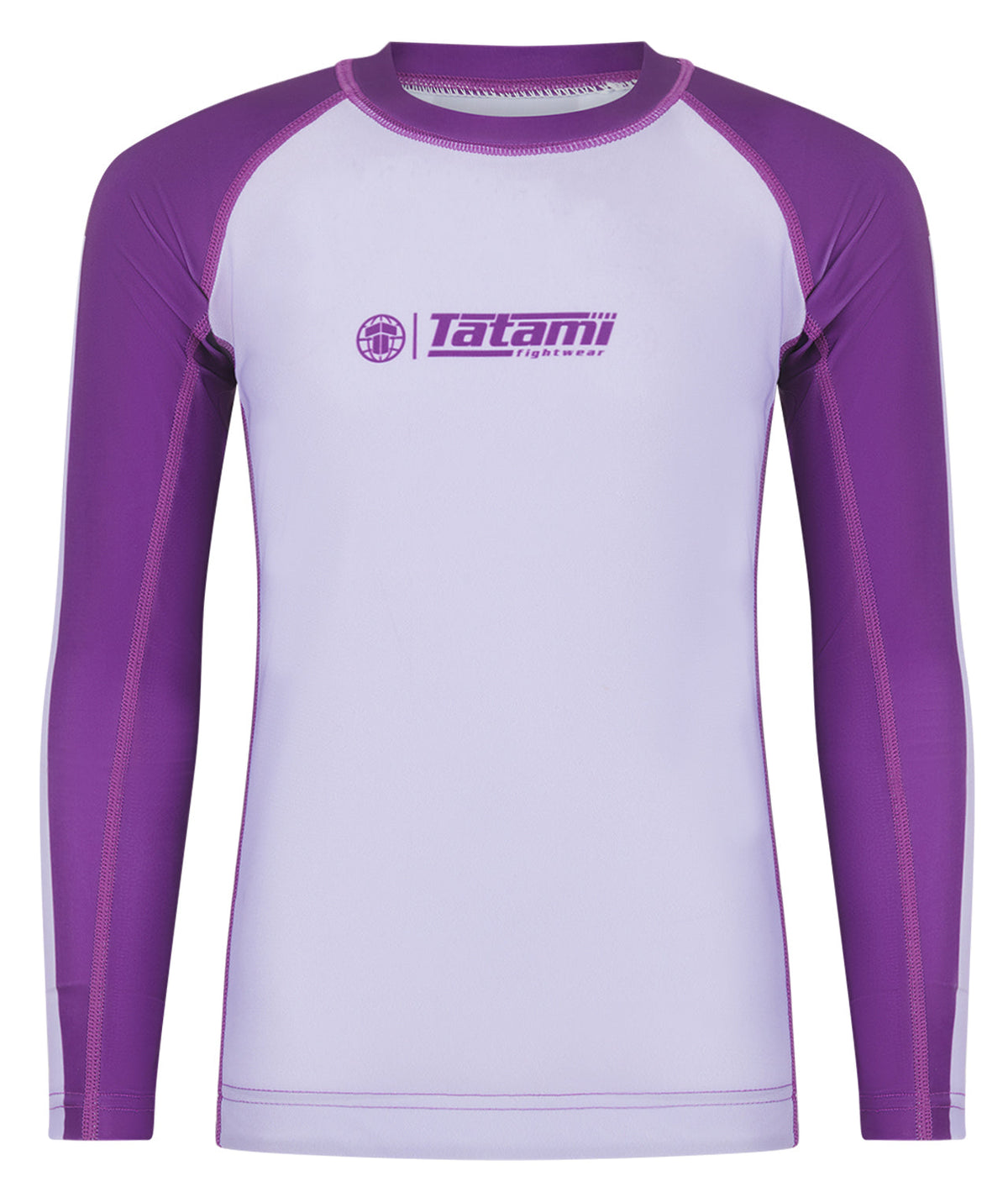 Kids Contrast Long Sleeve Rash Guard - Berry