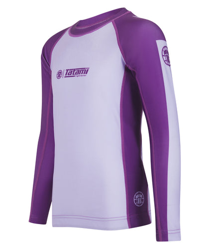 Kids Contrast Long Sleeve Rash Guard - Berry