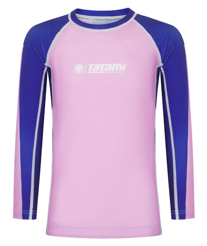 Kids Contrast Long Sleeve Rash Guard - Pink & Navy