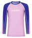 Kids Contrast Long Sleeve Rash Guard - Pink & Navy