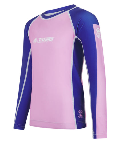 Kids Contrast Long Sleeve Rash Guard - Pink & Navy