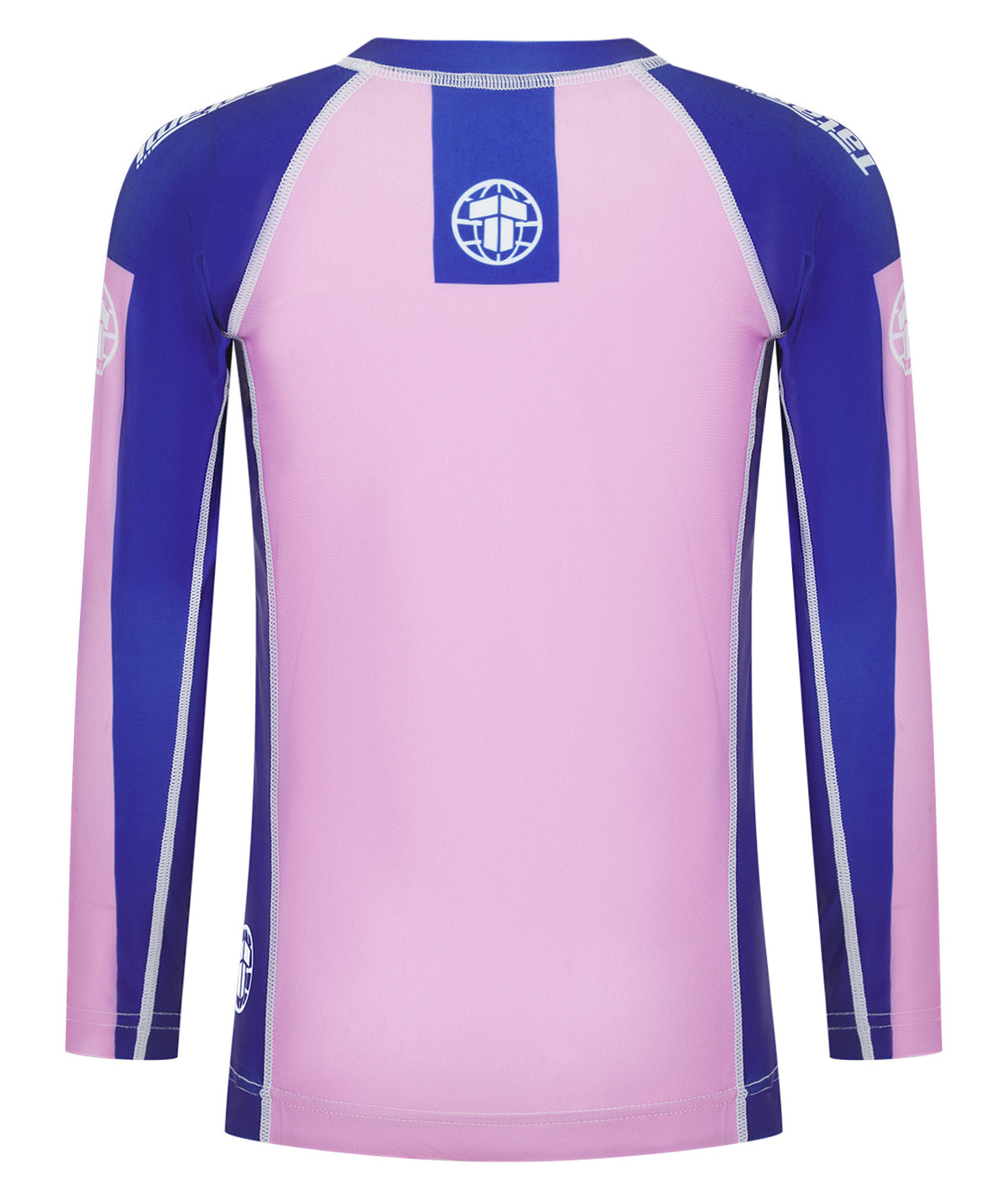 Kids Contrast Long Sleeve Rash Guard - Pink & Navy