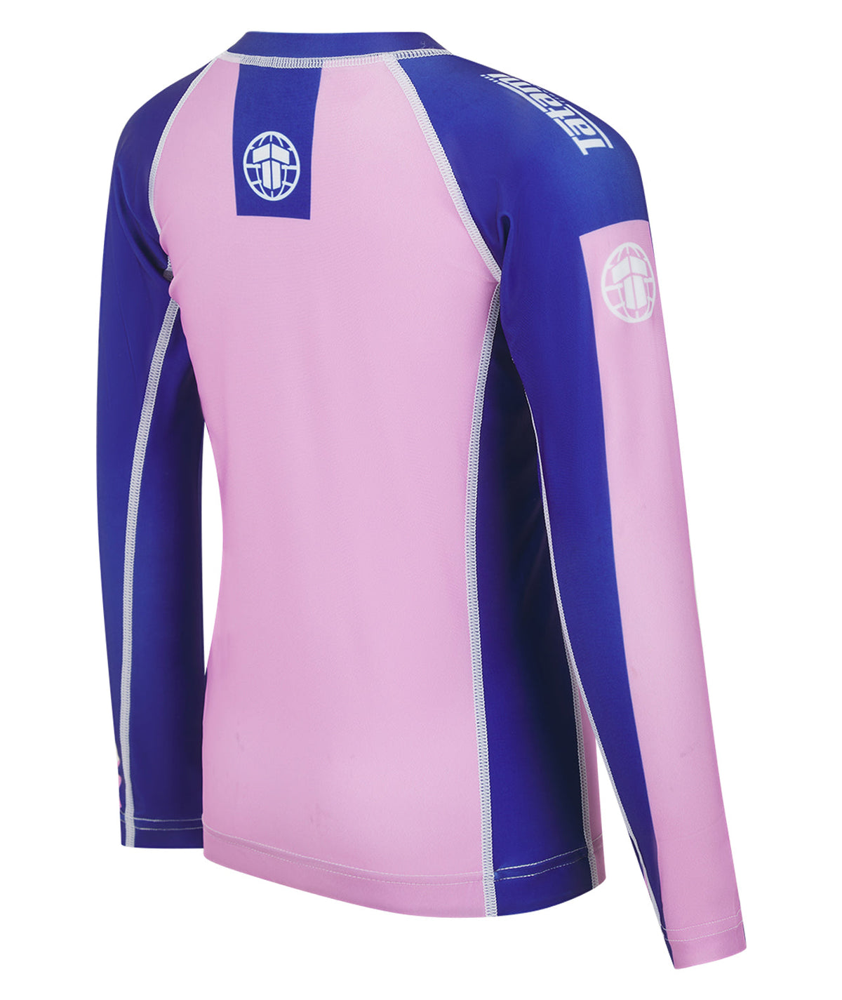 Kids Contrast Long Sleeve Rash Guard - Pink & Navy