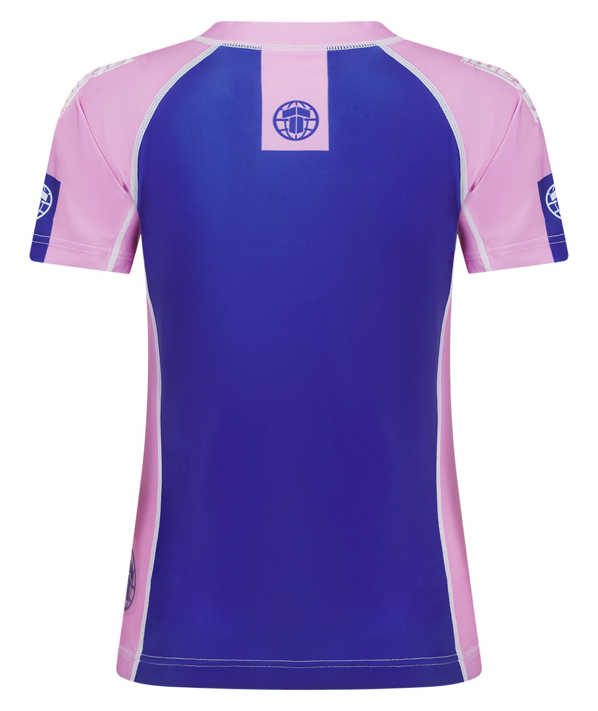 Kids Contrast Short Sleeve Rash Guard - Navy & Pink