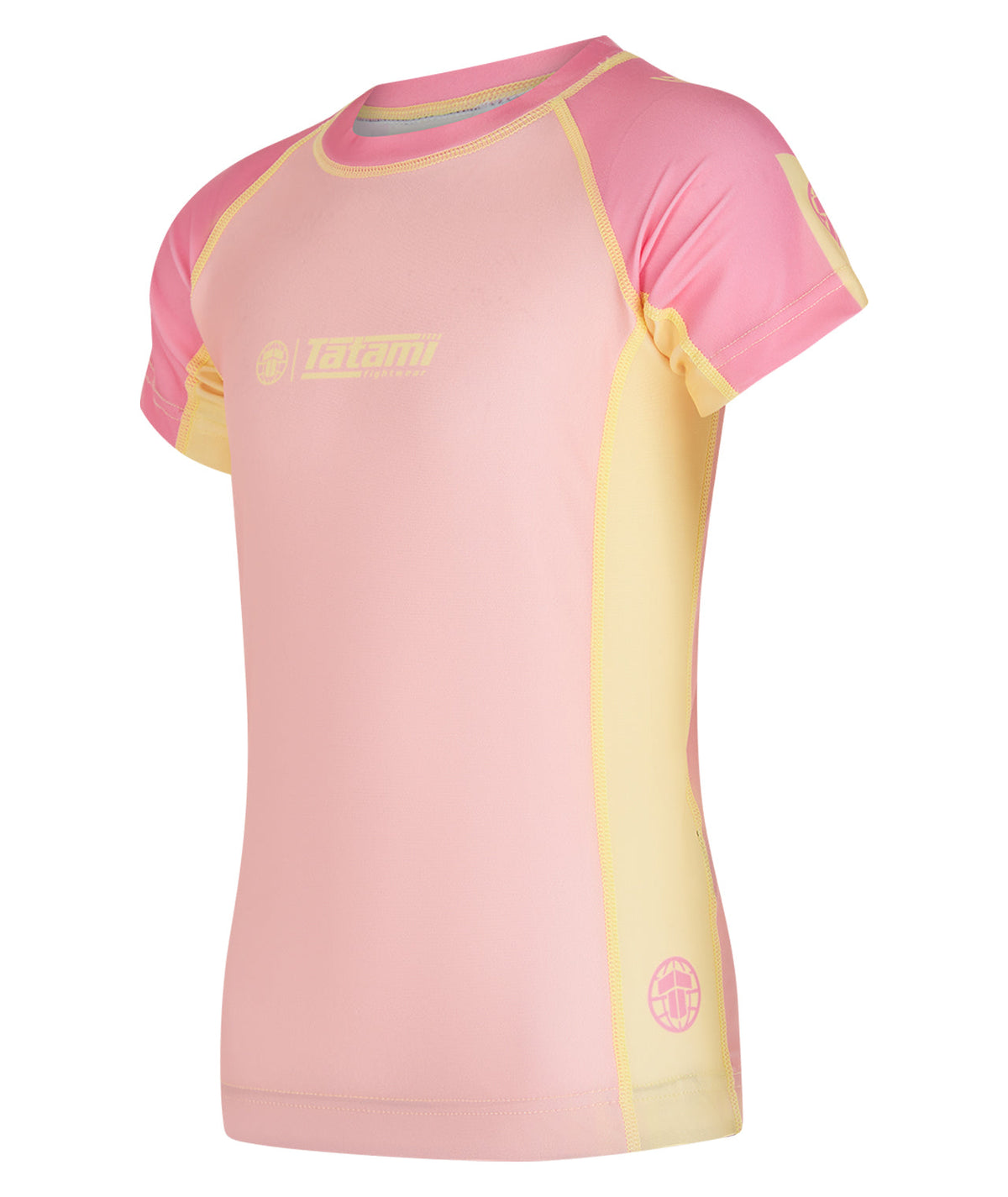 Kids Contrast Short Sleeve Rash Guard - Candy