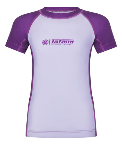Kids Contrast Short Sleeve Rash Guard - Berry