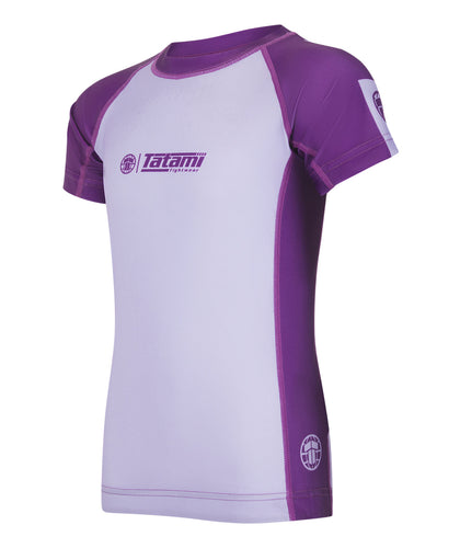 Kids Contrast Short Sleeve Rash Guard - Berry