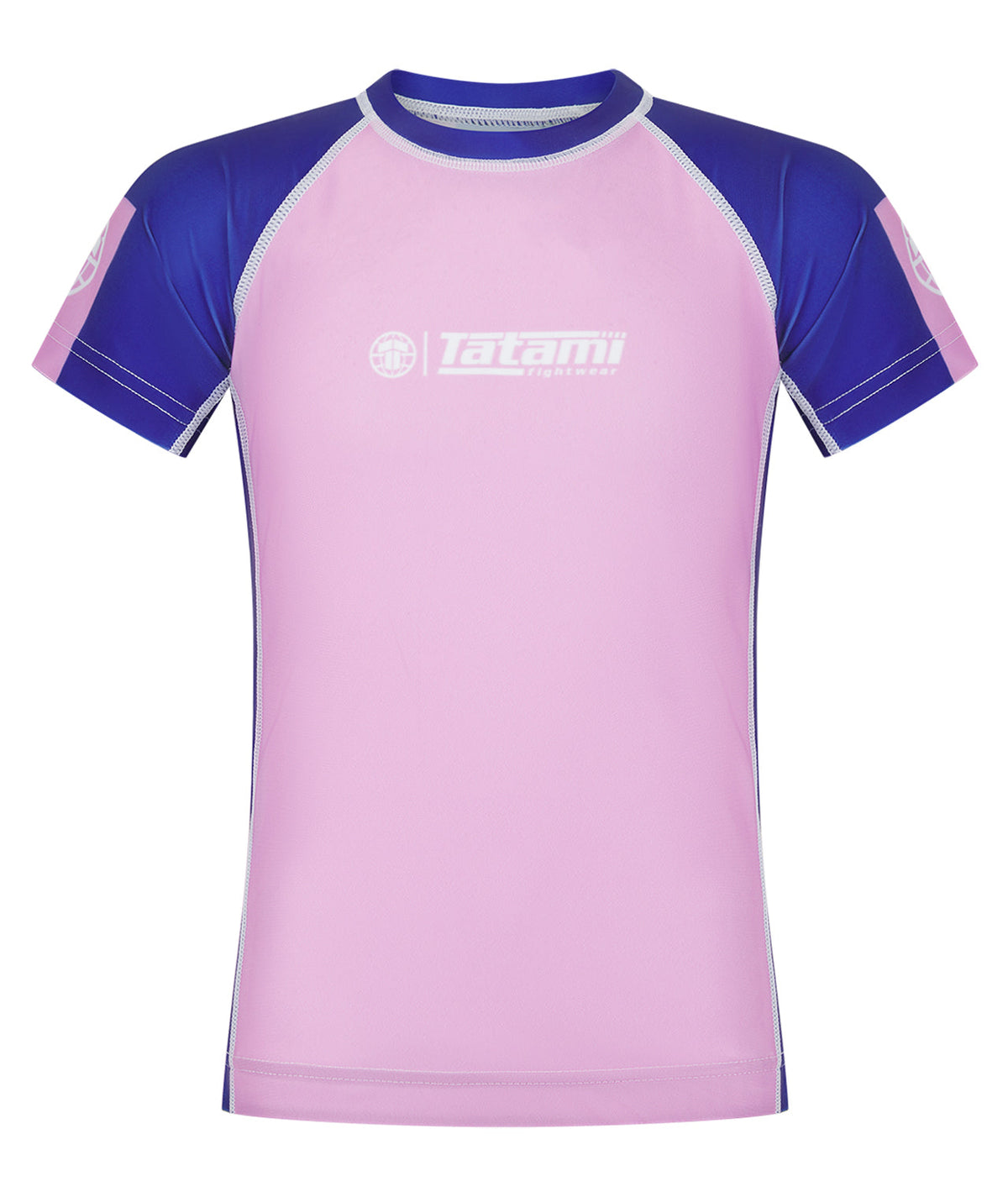 Kids Contrast Short Sleeve Rash Guard - Pink & Navy