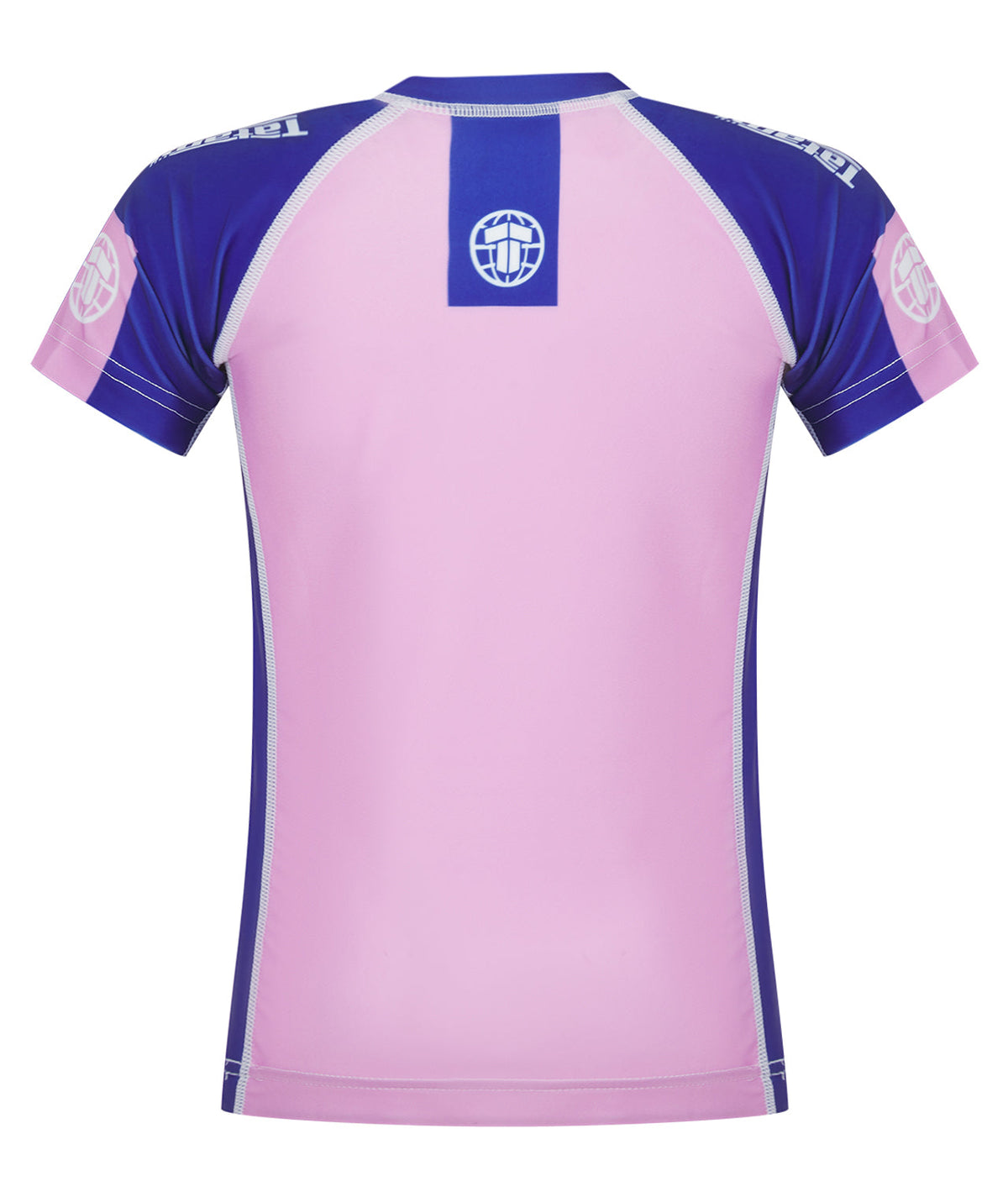 Kids Contrast Short Sleeve Rash Guard - Pink & Navy