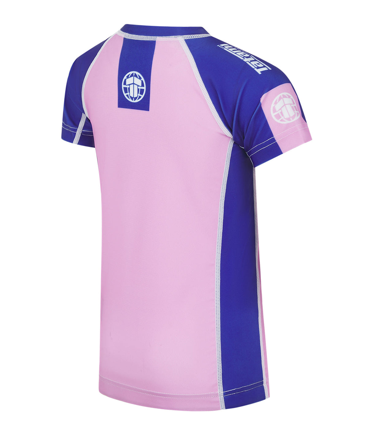 Kids Contrast Short Sleeve Rash Guard - Pink & Navy