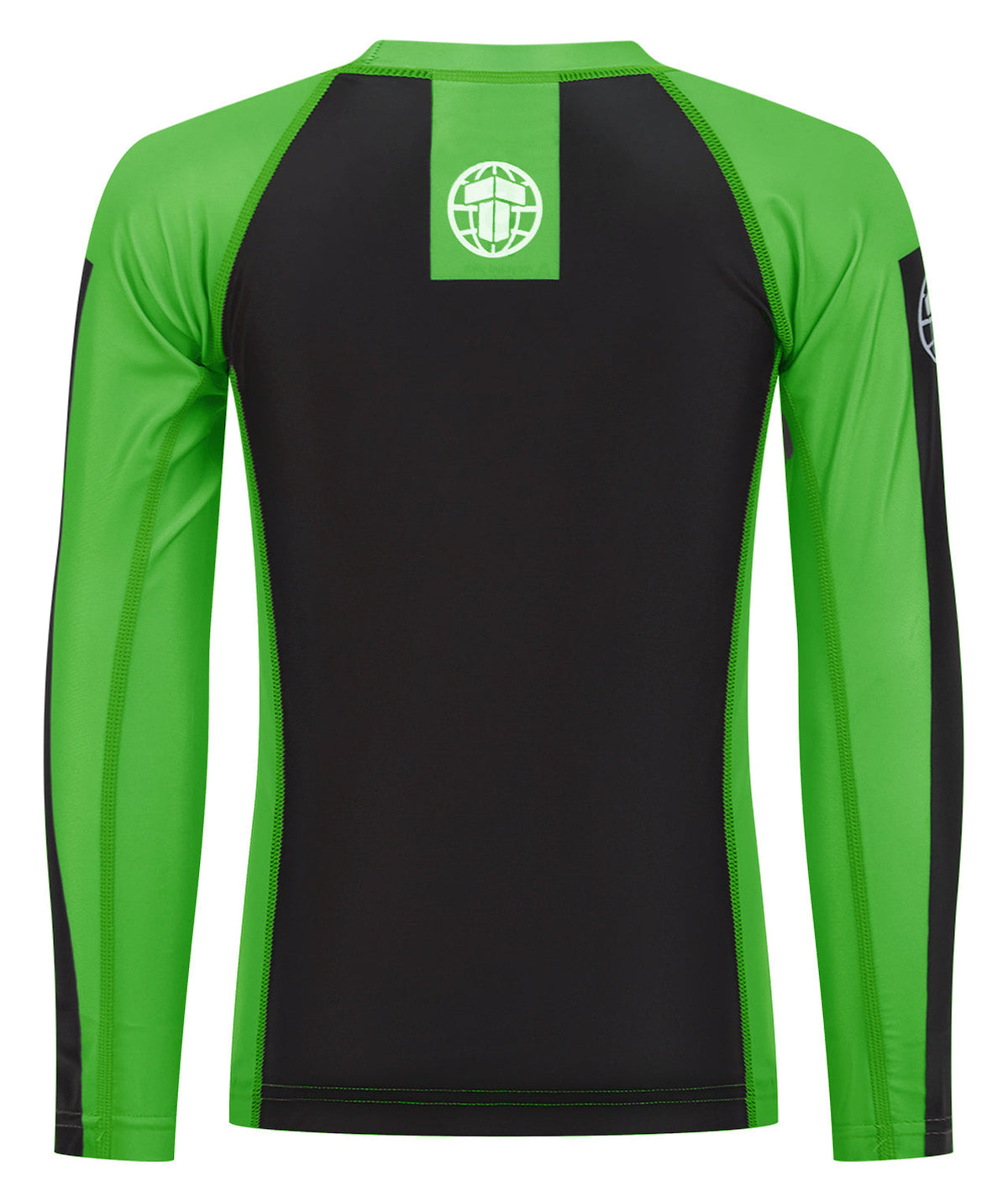 Kids IBJJF Ranked Long Sleeve Rash Guard - Green