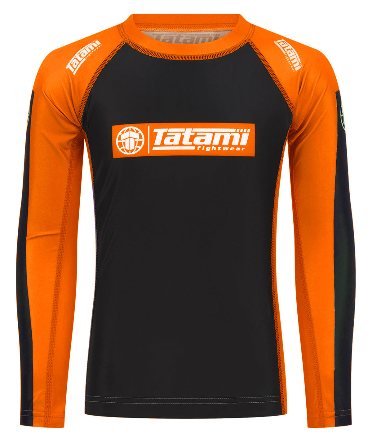 Kids IBJJF Ranked Long Sleeve Rash Guard - Orange