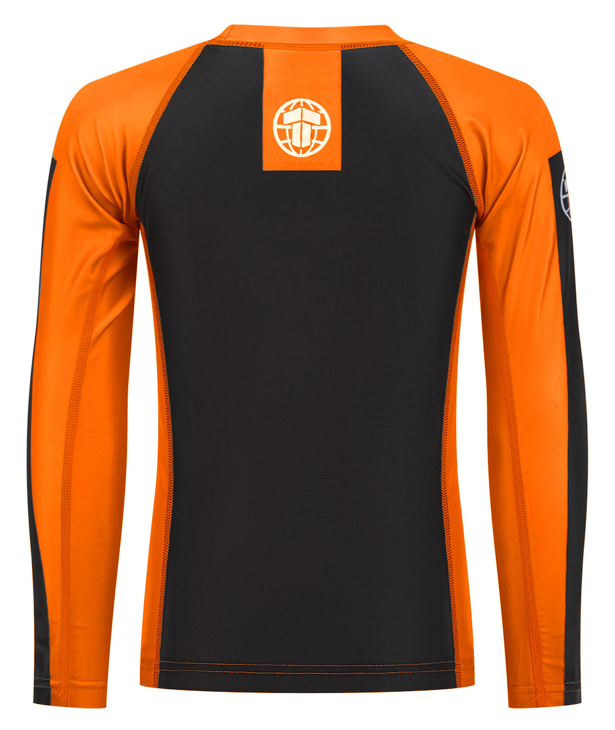 Kids IBJJF Ranked Long Sleeve Rash Guard - Orange