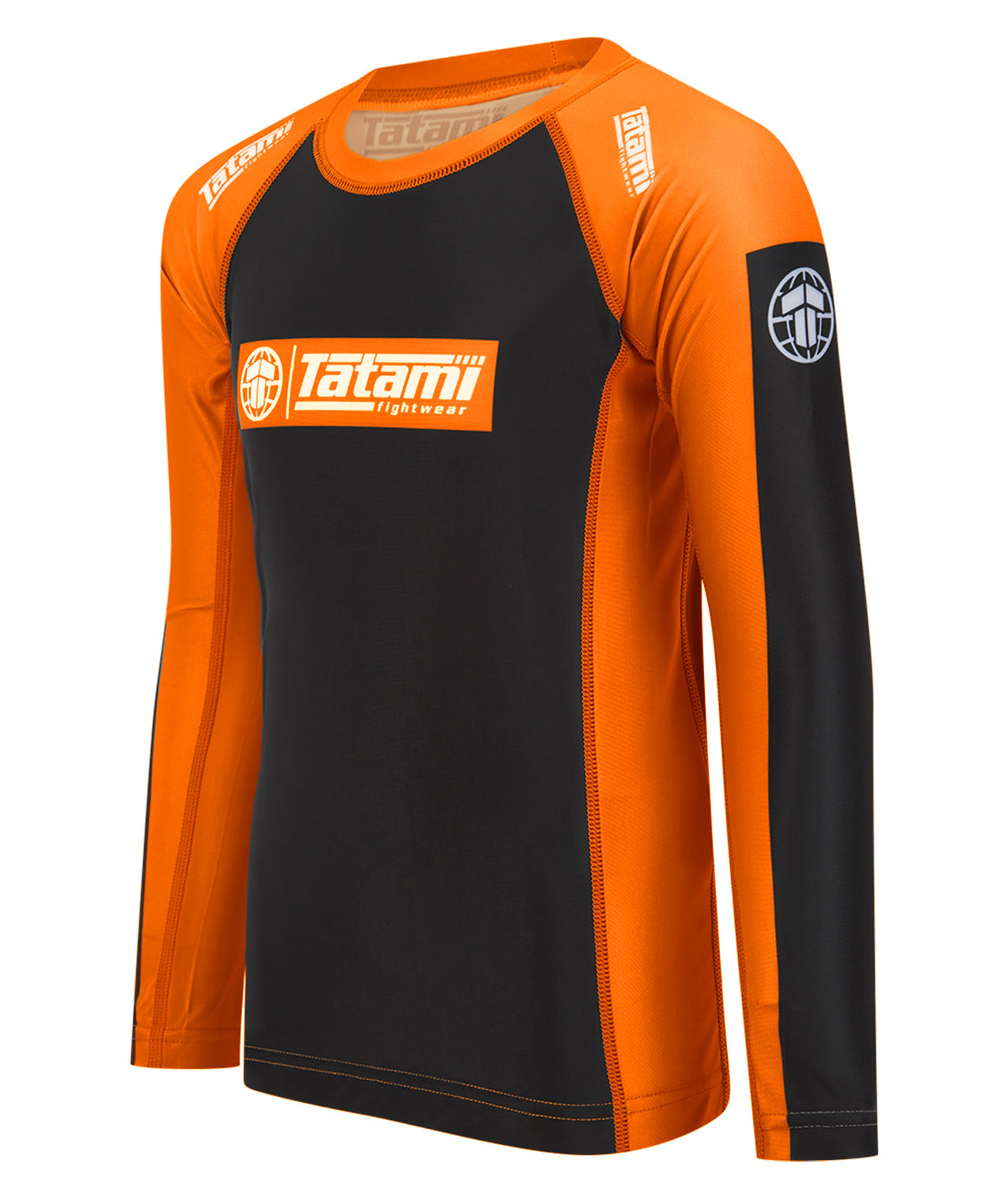 Kids IBJJF Ranked Long Sleeve Rash Guard - Orange