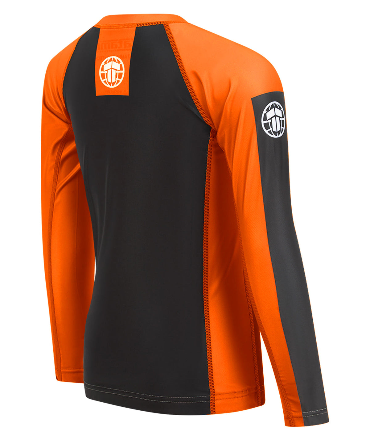 Kids IBJJF Ranked Long Sleeve Rash Guard - Orange