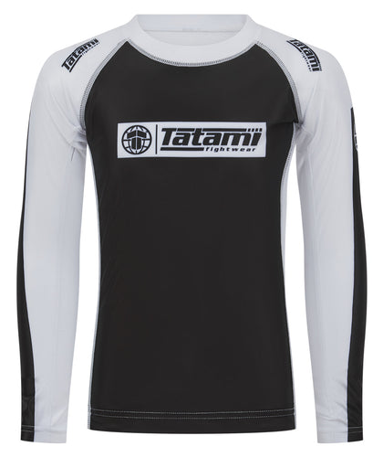Kids IBJJF Ranked Long Sleeve Rash Guard - White
