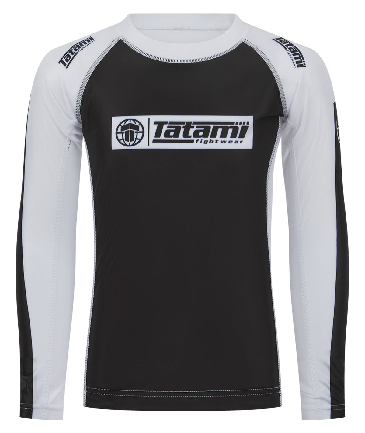 Kids IBJJF Ranked Long Sleeve Rash Guard - White