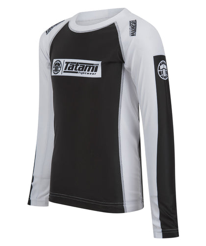 Kids IBJJF Ranked Long Sleeve Rash Guard - White