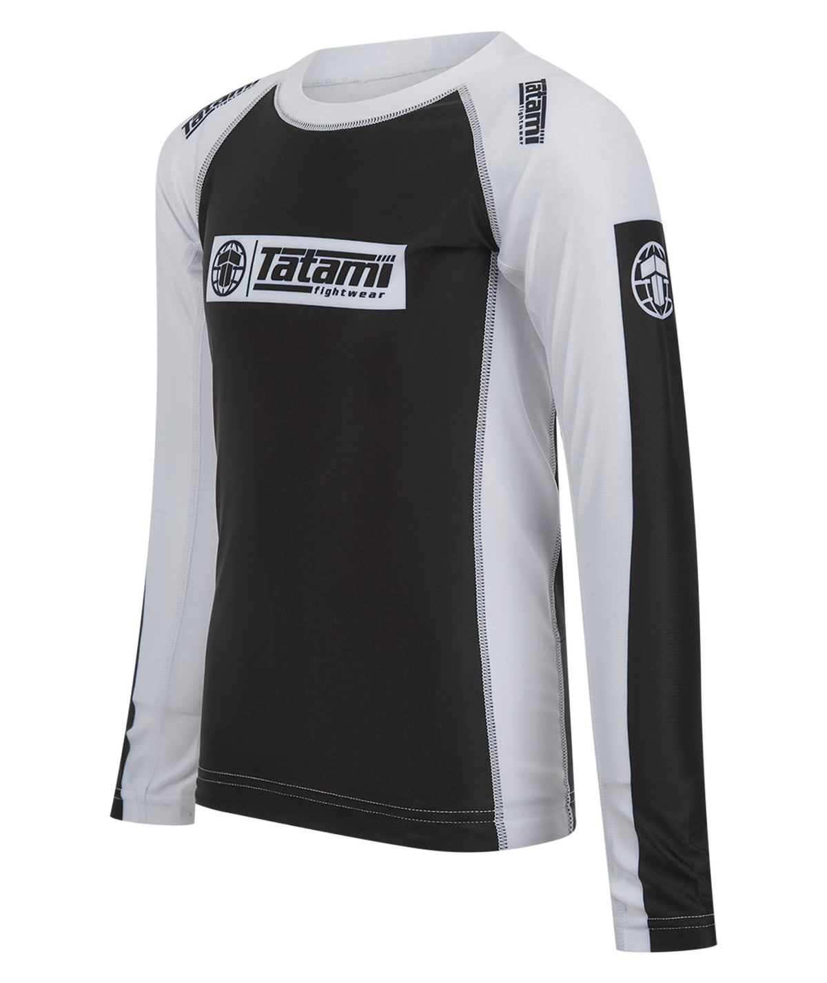 Kids IBJJF Ranked Long Sleeve Rash Guard - White