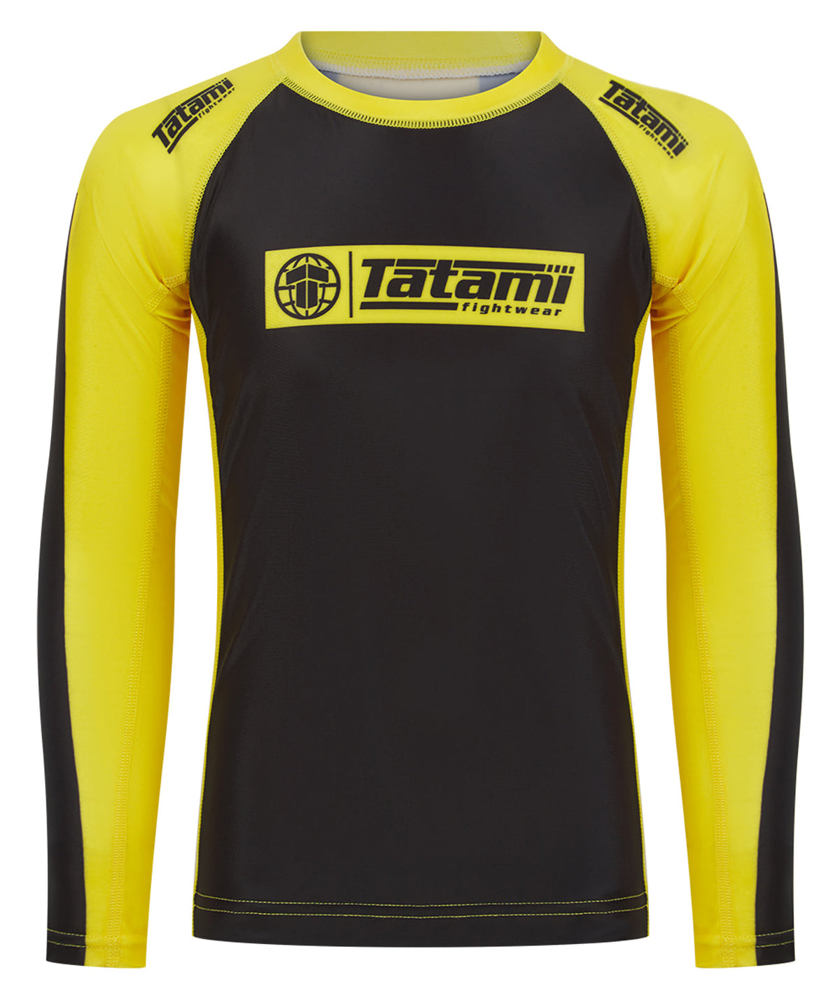 Kids IBJJF Ranked Long Sleeve Rash Guard - Yellow