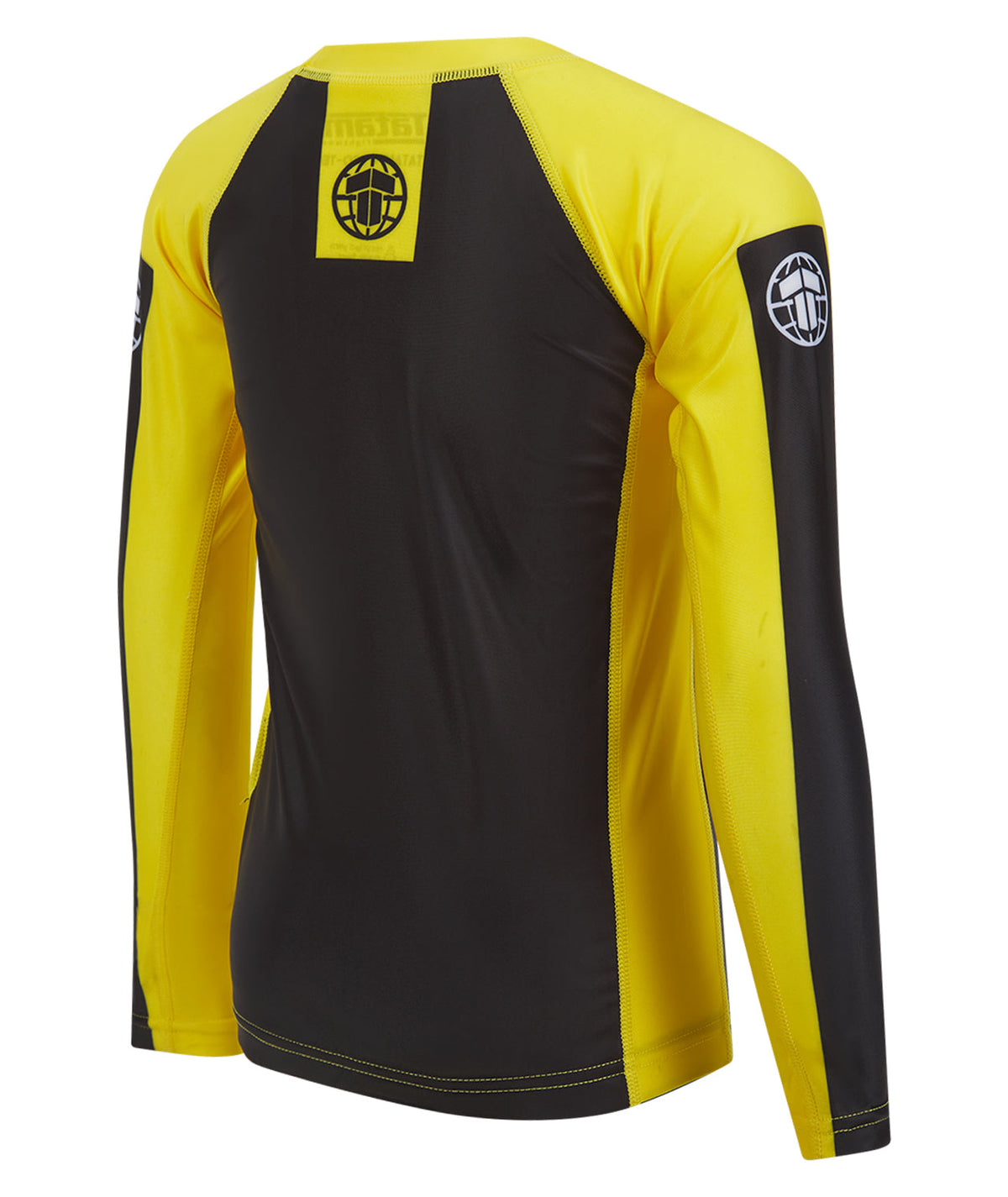 Kids IBJJF Ranked Long Sleeve Rash Guard - Yellow