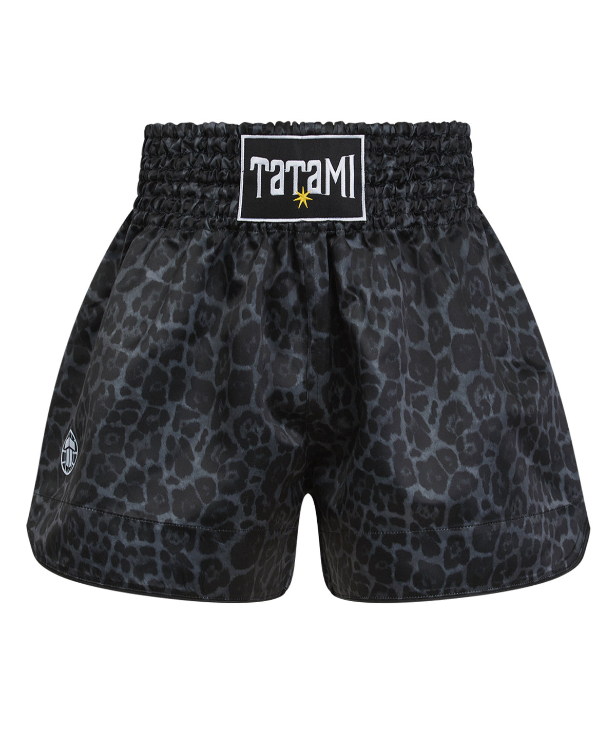 Kids Muay Thai Shorts - Black Leopard