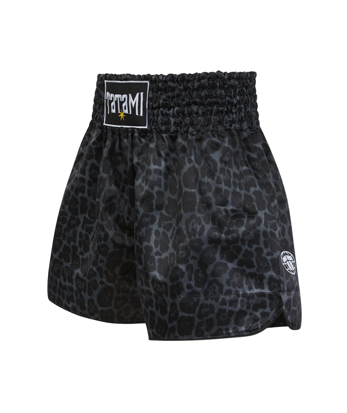 Kids Muay Thai Shorts - Black Leopard