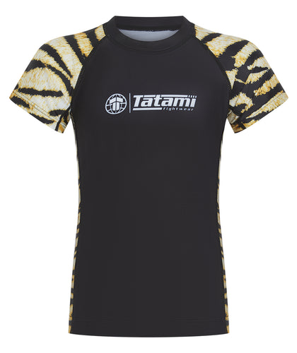 Kids Recharged Rash Guard - Yellow Tiger