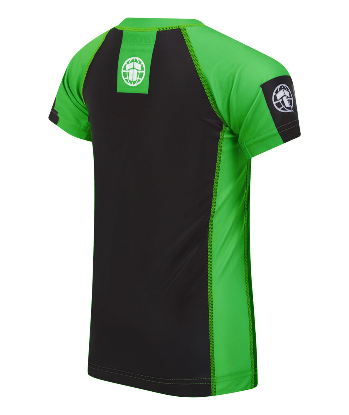 Kids IBJJF Ranked Short Sleeve Rash Guard - Green