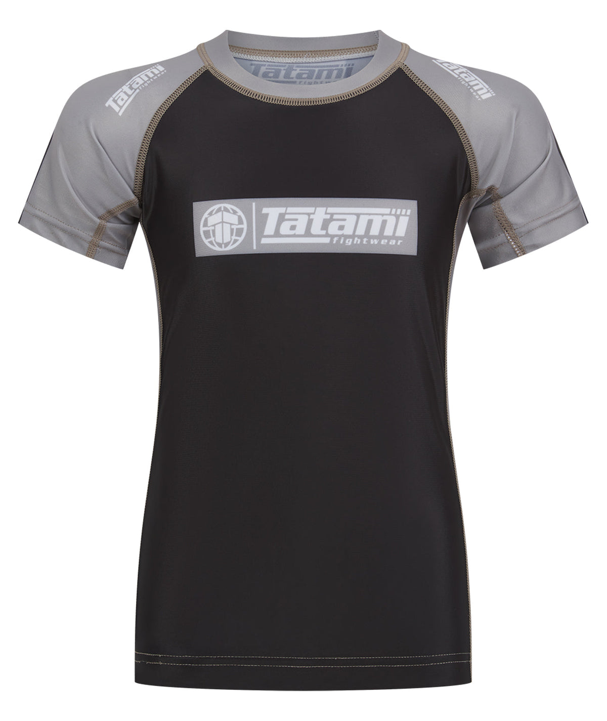 Kids IBJJF Ranked Short Sleeve Rash Guard - Grey