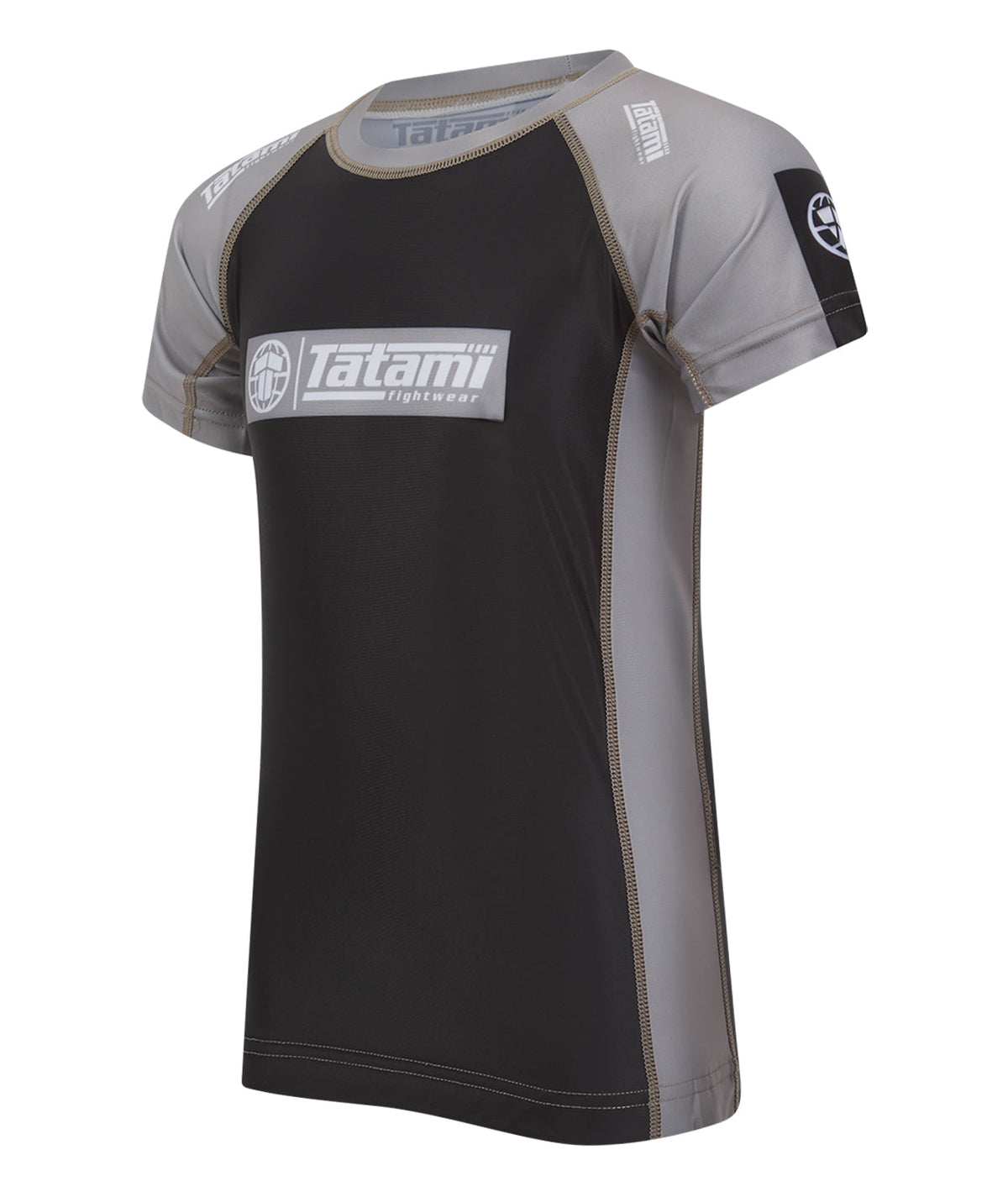Kids IBJJF Ranked Short Sleeve Rash Guard - Grey