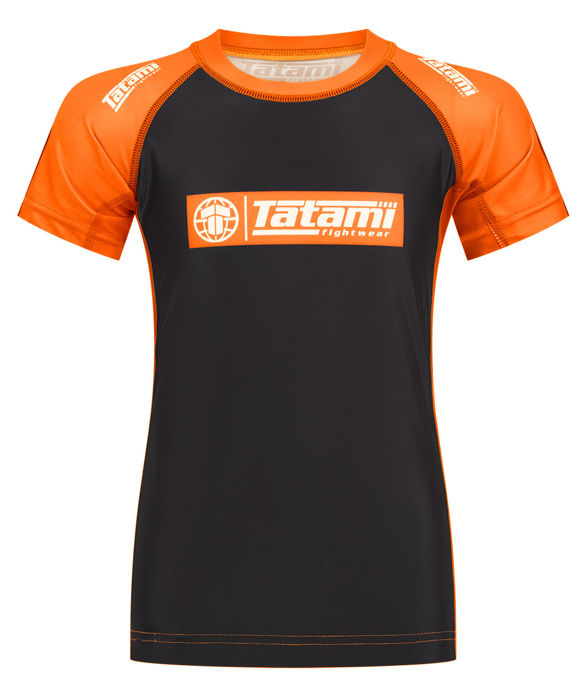 Kids IBJJF Ranked Short Sleeve Rash Guard - Orange