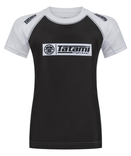 Kids IBJJF Ranked Short Sleeve Rash Guard - White