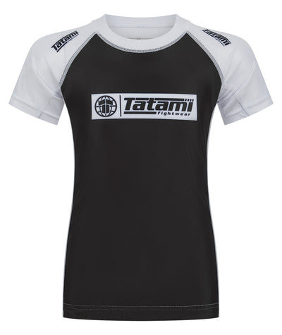 Kids IBJJF Ranked Short Sleeve Rash Guard - White