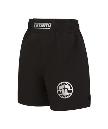 Kids Tatami Pro Grappling Shorts - Black & Silver