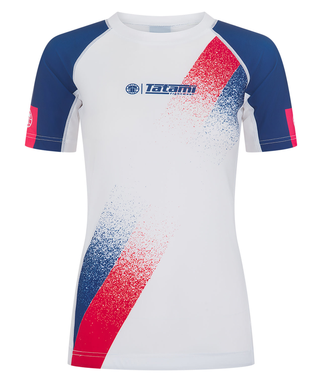 Ladies Abstract Rash Guard - White & Navy – Tatami Fightwear Australia