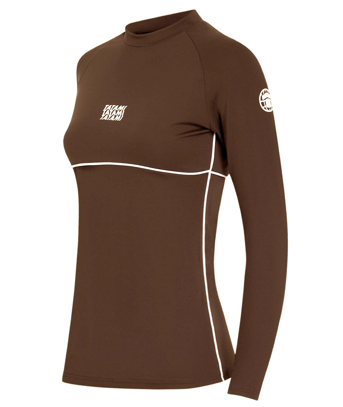 Ladies Contour Long Sleeve Rash Guard - Brown