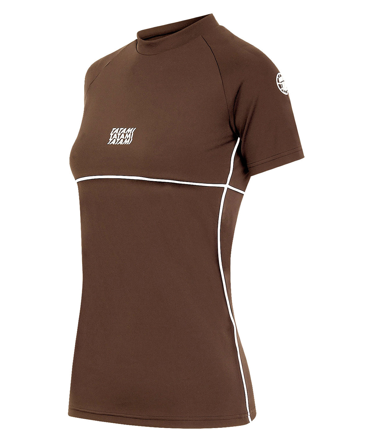 Ladies Contour Short Sleeve Rash Guard - Brown