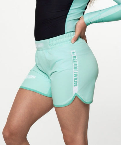 Ladies Contrast High Cut Shorts - Mint